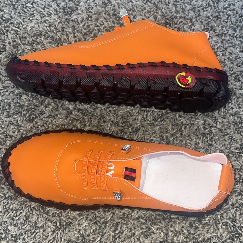 NEW unisex orange shoes size womens 5.5 USA / 36 Euro